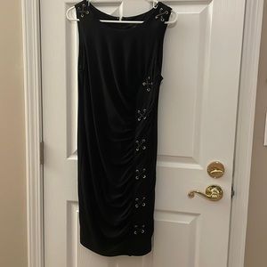 Thalia Sodi Black Dress With Ties Up Side